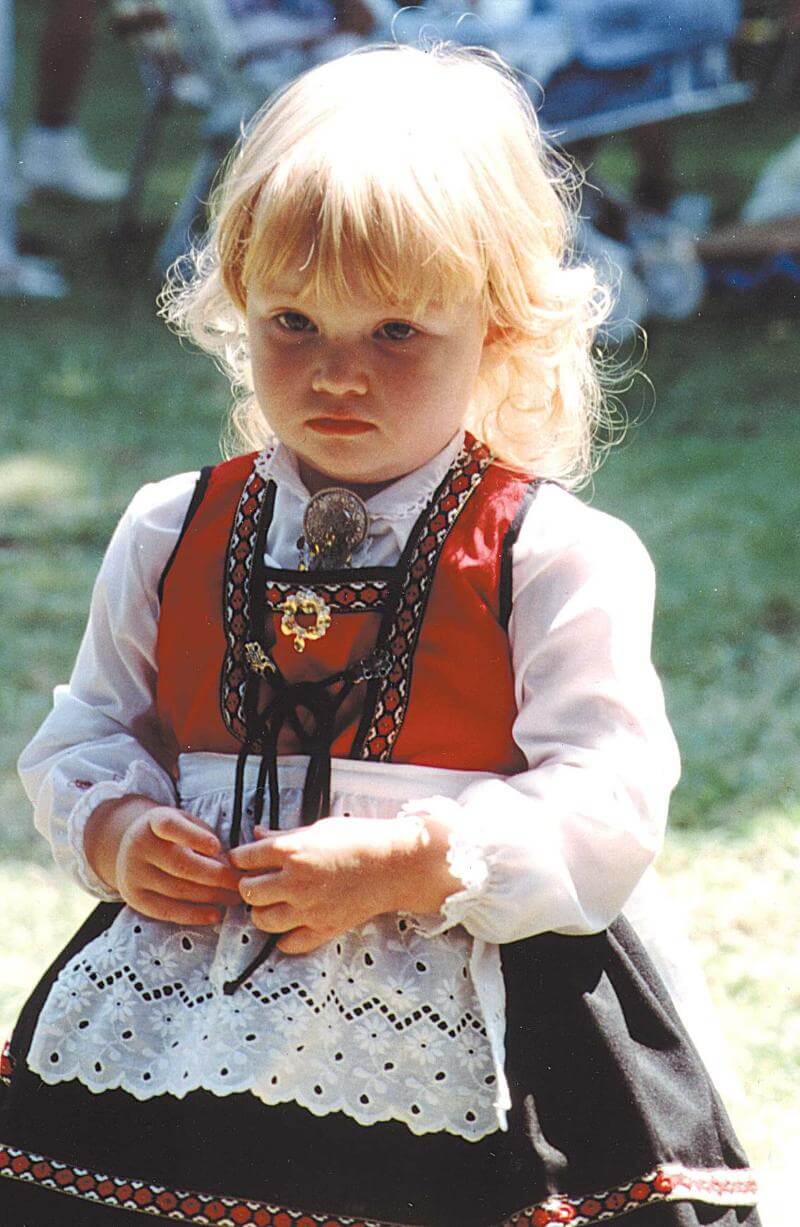little girl in traditional dress
