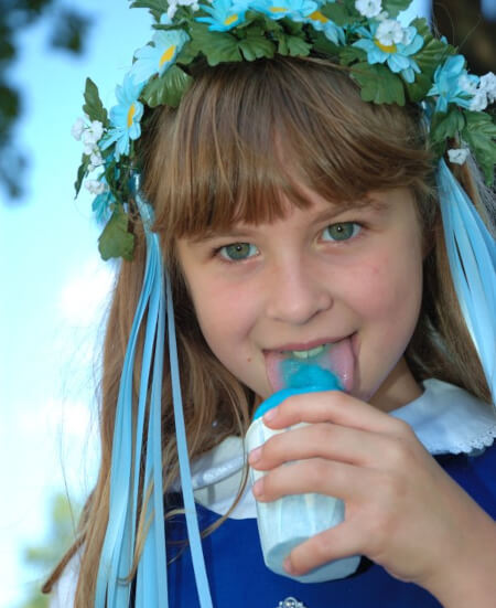 young girl eating